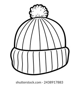 Vector illustration of a sleek beanie outline icon, perfect for fashion-themed projects.