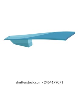 Vector illustration of a sleek blue diving board, isolated on a white background