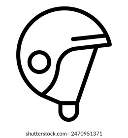 Vector illustration of a sleek, contemporary helmet in a minimalist black and white line art style