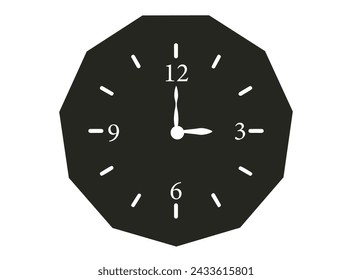 Vector illustration of a sleek, contemporary wall clock with minimalist design. Clean lines, subtle gradients, and precision detailing for a stylish touch.
