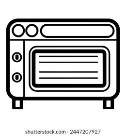 Vector illustration of a sleek oven outline symbol.