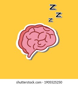 vector illustration of sleep brain. Suitable for infographic, sticker