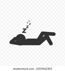 Vector illustration of Sleep icon in dark color and transparent background(png).