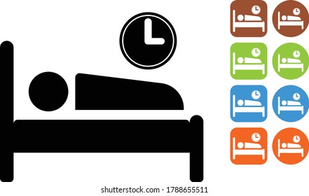 Vector illustration of sleep icon.4 background color variations are included.
