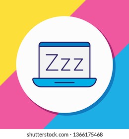 Vector illustration of sleep mode icon colored line. Beautiful laptop element also can be used as laptop icon element.