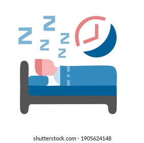 Vector illustration of sleep on time icon