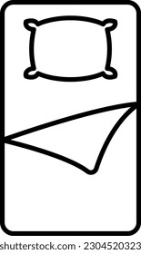 Vector illustration of a sleeping bag line icon. camping. Rest and relaxation. Sleep.