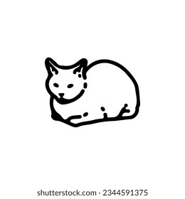 vector illustration of a sleeping cat