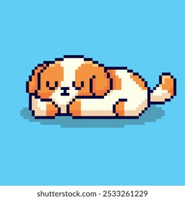 Ilustração vetorial de Sleeping Dog com Pixel Art Design, perfeito para os recursos de jogo projetos temáticos