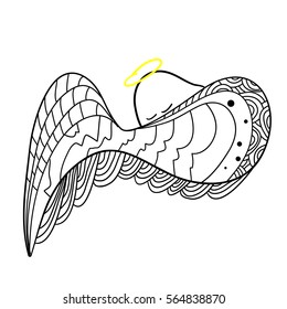 Vector illustration. Sleeping dreaming cute angel.