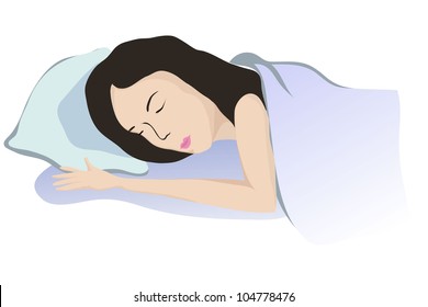 vector illustration of sleeping girl