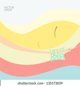 vector illustration of a sleeping girl