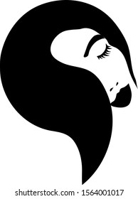 vector illustration of a sleeping girl's face