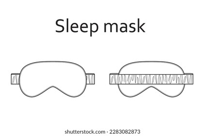 Vector illustration of sleeping mask. Front and back view