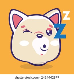 Ilustración vectorial de Sleepy Kishu Inu
