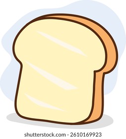 Vector illustration of a slice of bread on a white background
