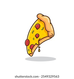 Ilustración vectorial de pizza de rebanadas de queso 