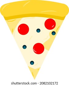 vector illustration of slice pan pizza with toppings