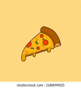 Vector illustration of a slice of pizza 