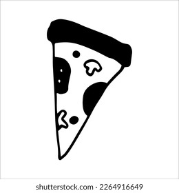 Vector illustration of a slice of pizza on