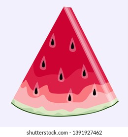 Vector illustration of a slice of watermelon