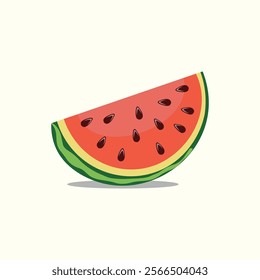 Vector illustration of a slice of watermelon