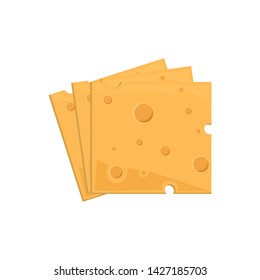 Vector illustration of sliced cheese