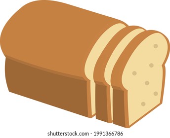 Vector illustration of sliced ​​bread emoticon