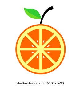 Vector illustration of a sliced orange fruit.