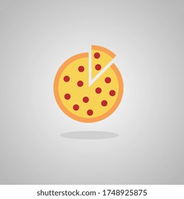 vector illustration with sliced pizza