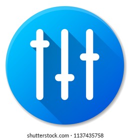 Vector illustration of sliders blue circle icon