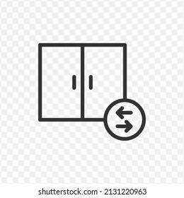 Vector Illustration Of Sliding Door Icon In Dark Color And Transparent Background(png).