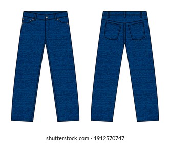 Vector illustration of slim denim pants