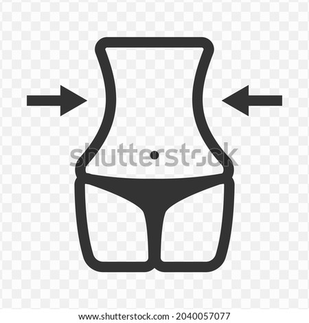 Vector illustration of slim icon in dark color and transparent background(png).