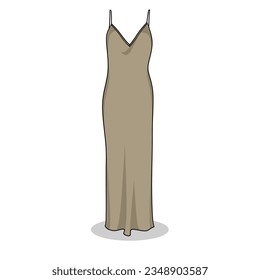 Vector Illustration of Slip Dress with White Background