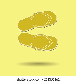 Vector illustration of  Slippers color background.