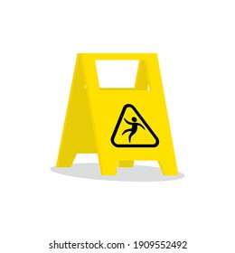 Vector illustration of slippery floor sign.