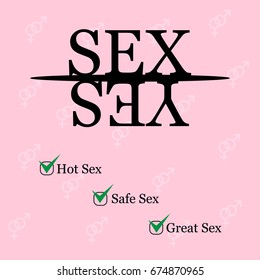 Vector illustration. Slogan for T-shirt and apparels graphic - Sex Yes