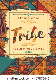 Vector illustration with the slogan for t-shirts, posters, card and other uses. Boho chic. Ethnic style. Fashion trend.