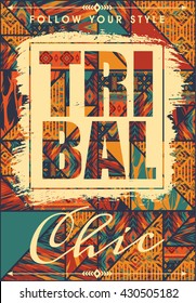 Vector illustration with the slogan for t-shirts, posters, card and other uses. Ethnic style. Fashion trend.