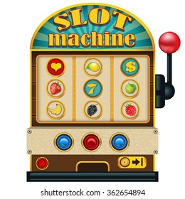 Vector illustration of a slot machine high detailed icon.