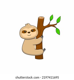 Vector illustration of a sloth cartoon 