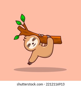 Vector illustration of a sloth cartoon 