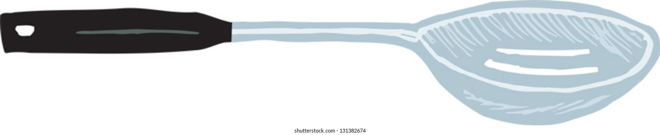 Vector illustration of slotted spoon