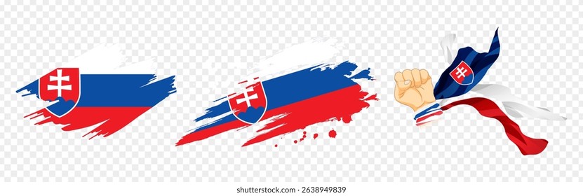 Vector illustration of Slovakia flag composition on transparent background