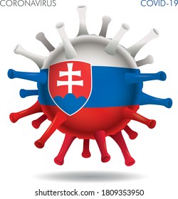 Vektorgrafik der slowakischen Flagge, Virusform einzeln auf weißem Hintergrund