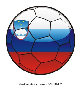 vector illustration of Slovenia flag on soccer ball
