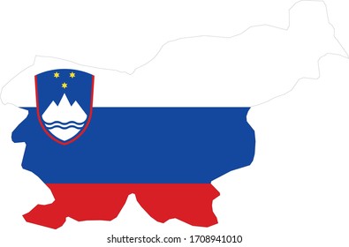 ilustración vectorial del mapa de Eslovenia con bandera
