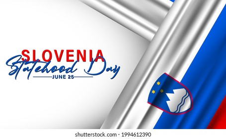 Vector Illustration of Slovenia Statehood Day June 25