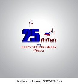 Vector illustration of Slovenia Statehood Day social media story feed mockup template